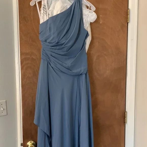blue dress for baby girl Rachel Maxi Dress, in Steel Blue Stretch, Size: Medium | Show Me Your Mumu main image 0